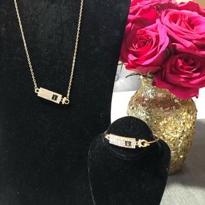 Gold necklace & bracelet set